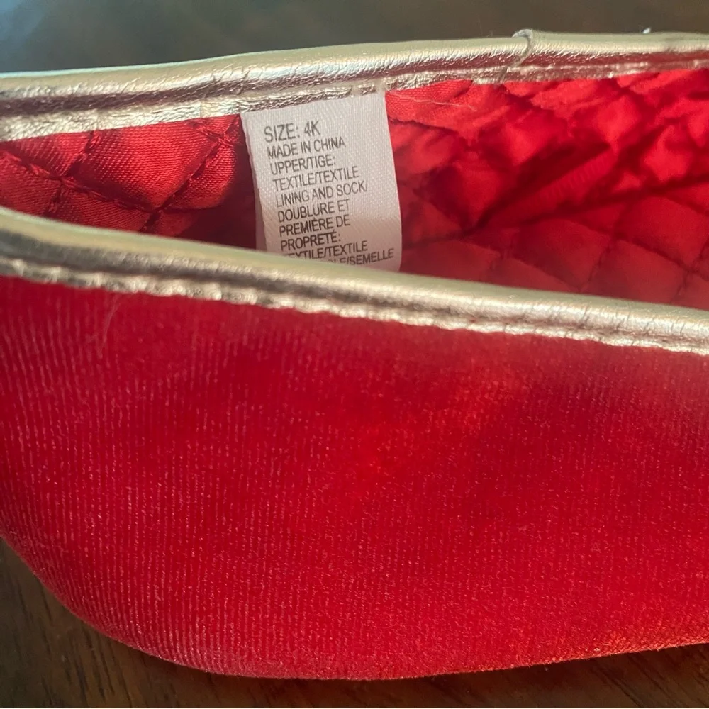 Janie and Jack Red Velvet Bow Kids Slippers